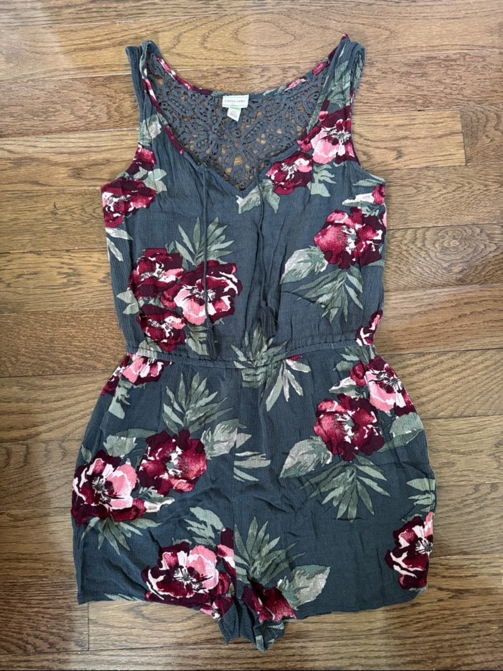 Cape Juby floral & crochet romper